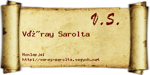 Váray Sarolta névjegykártya
