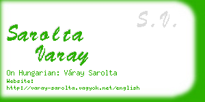 sarolta varay business card